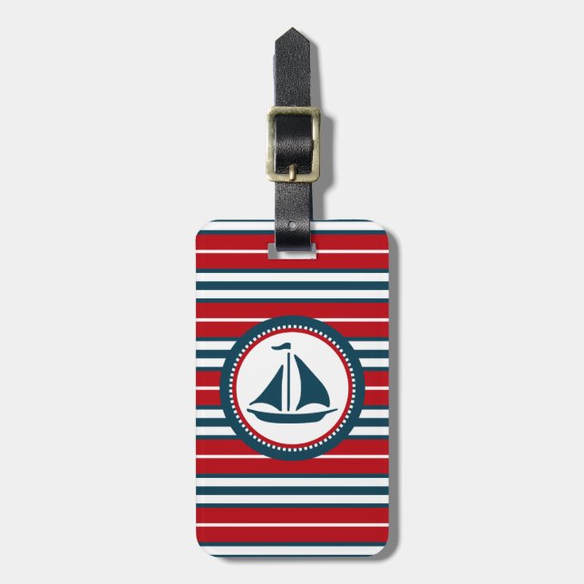 Nautical design luggage tag (Front Vertical)