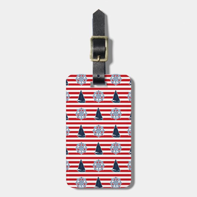 Nautical design luggage tag (Front Vertical)