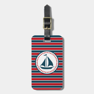 Nautical design luggage tag