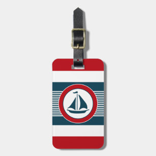 Nautical design luggage tag