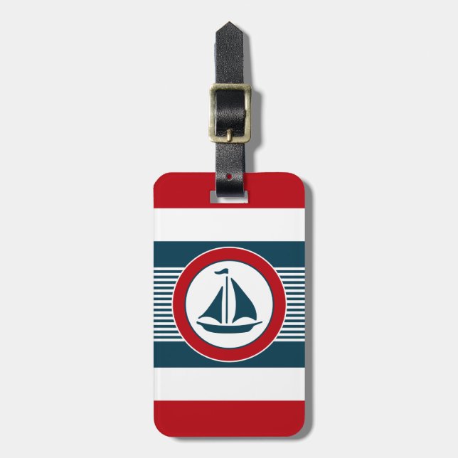 Nautical design luggage tag (Front Vertical)
