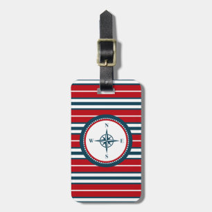Nautical design luggage tag