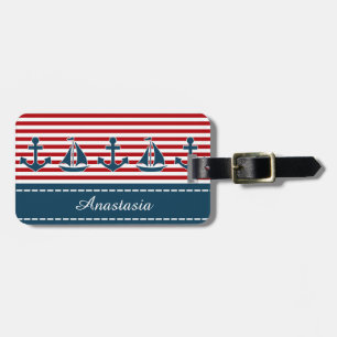 Nautical design luggage tag