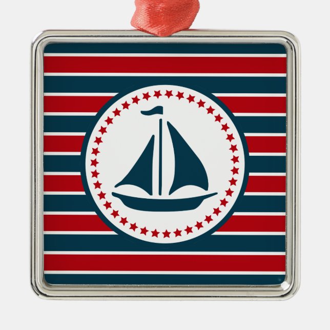 Nautical design metal tree decoration (Front)