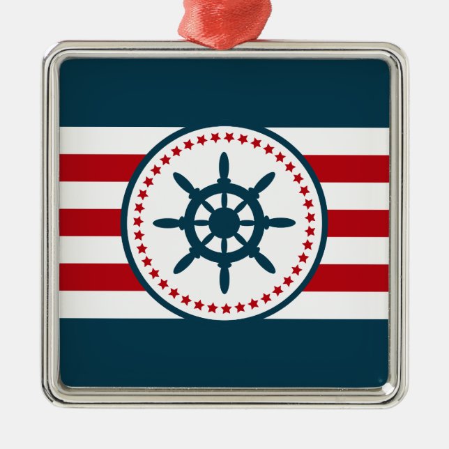 Nautical design metal tree decoration (Front)