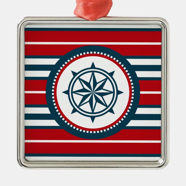 Nautical design metal tree decoration (Front)