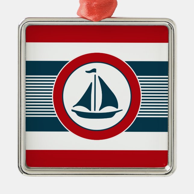Nautical design metal tree decoration (Front)
