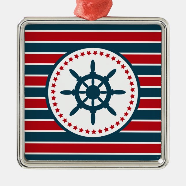 Nautical design metal tree decoration (Front)