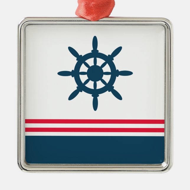 Nautical design metal tree decoration (Front)