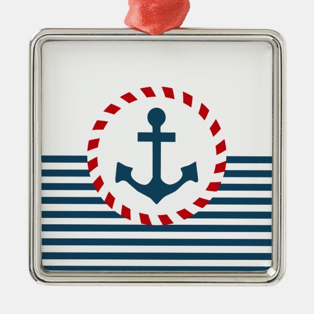 Nautical design metal tree decoration (Front)