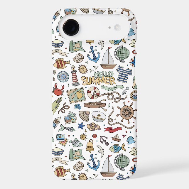 Nautical Design on White background  iPhone Case (Back)