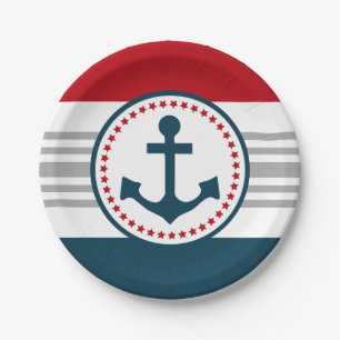 Nautical design paper plate
