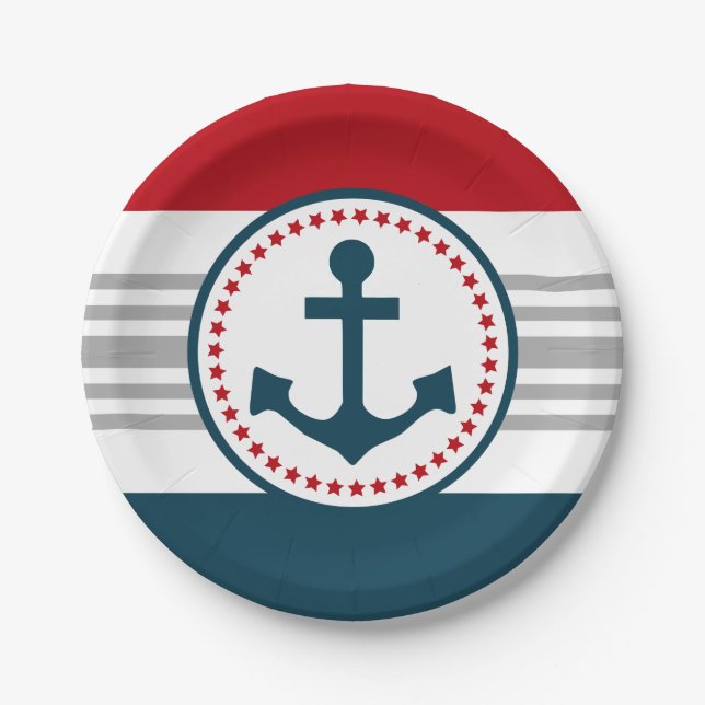 Nautical design paper plate (Front)