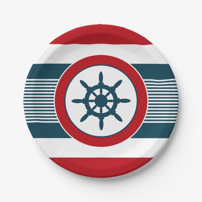 Nautical design paper plate (Front)