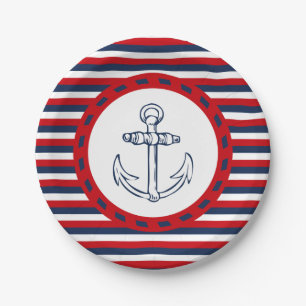 Nautical design paper plate