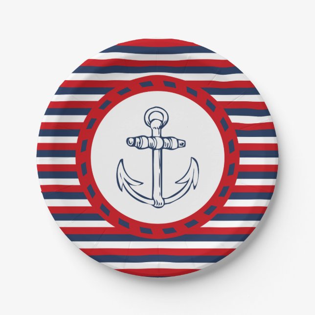 Nautical design paper plate (Front)
