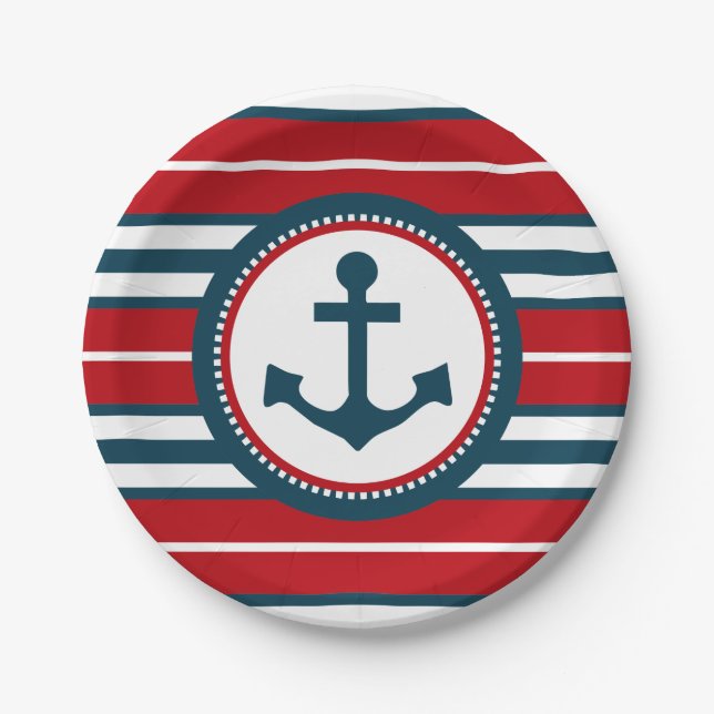 Nautical design paper plate (Front)