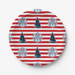 Nautical design paper plate