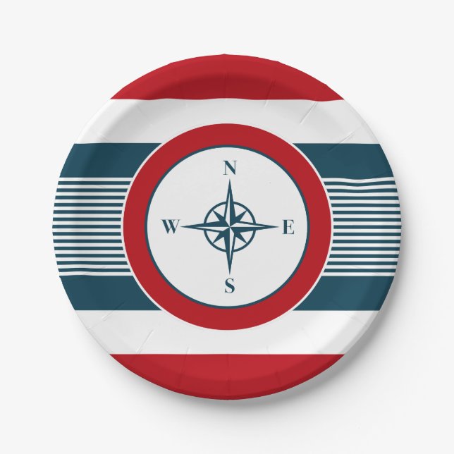Nautical design paper plate (Front)