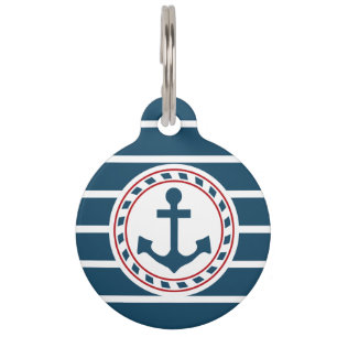 Nautical design pet tag