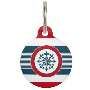 Nautical design pet tag