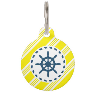 Nautical design pet tag