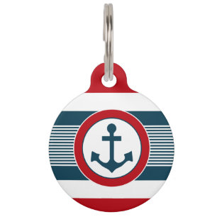 Nautical design pet tag