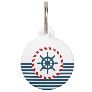 Nautical design pet tag