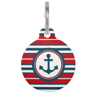 Nautical design pet tag