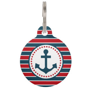 Nautical design pet tag