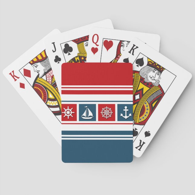 Nautical design playing cards (Back)