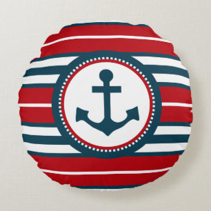 Nautical design round cushion