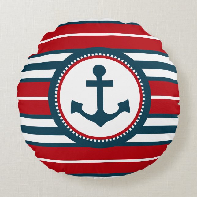 Nautical design round cushion (Front)