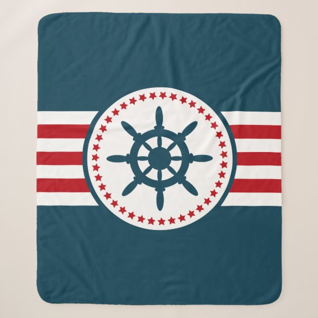 Nautical design sherpa blanket (Front)