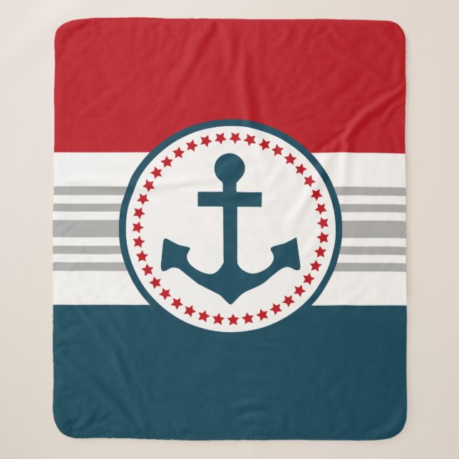 Nautical design sherpa blanket (Front)