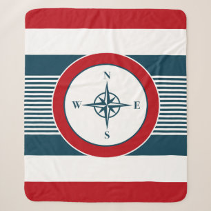 Nautical design sherpa blanket