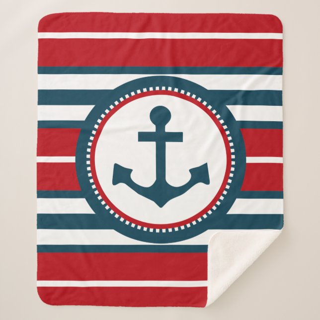 Nautical design sherpa blanket (Front)