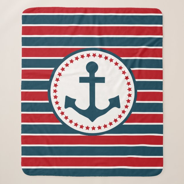 Nautical design sherpa blanket (Front)
