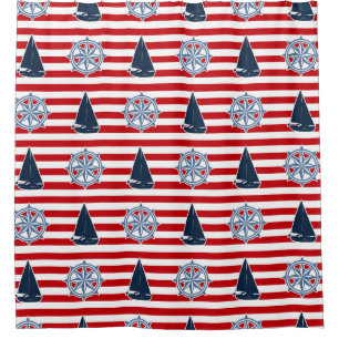 Nautical design shower curtain