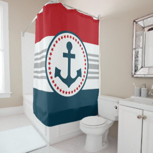 Nautical design shower curtain