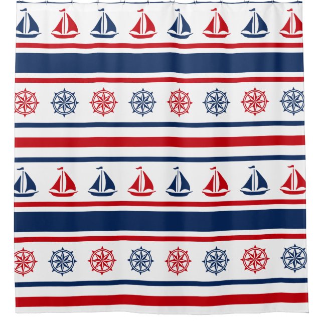 Nautical design shower curtain (Front)