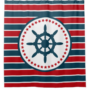Nautical design shower curtain