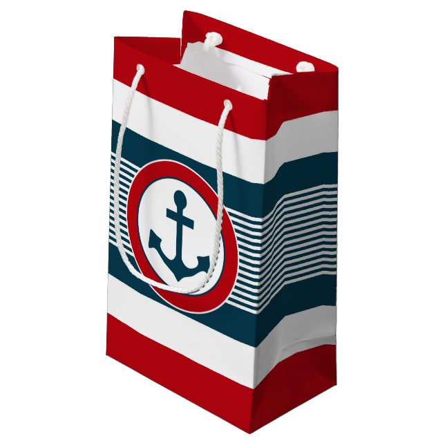 Nautical design small gift bag (Back Angled)