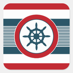 Nautical design square sticker