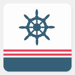 Nautical design square sticker