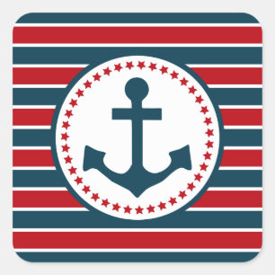 Nautical design square sticker