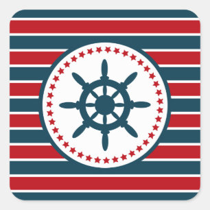 Nautical design square sticker