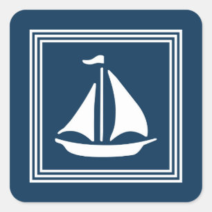 Nautical design square sticker