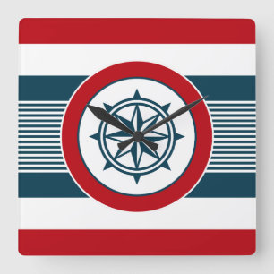 Nautical design square wall clock