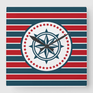 Nautical design square wall clock